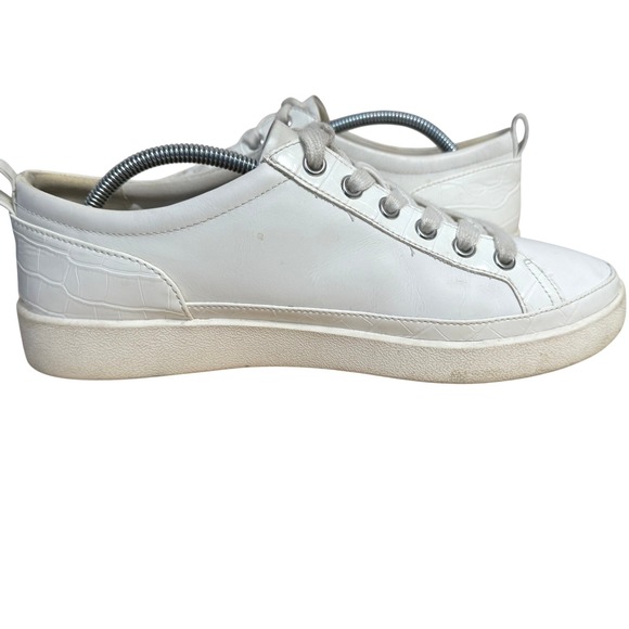 Vionic Winny Womens 9 White Leather Croc Embossed Low Top Fashion Sneakers Shoes - Picture 14 of 15